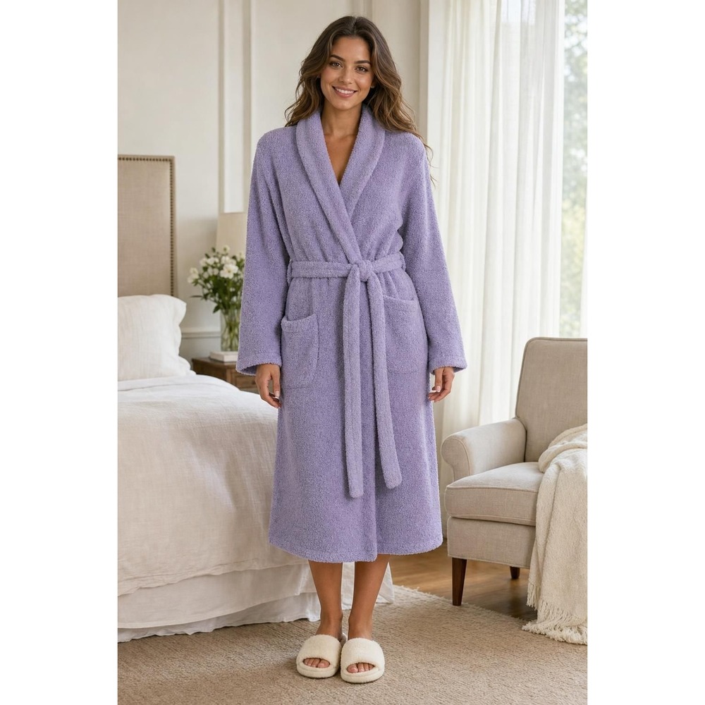 Susie Coelho Style Plush Robe Women's One Size Lavender Belted Loungewear